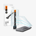 AGL11490 - Pixel 11 Pro Fold GLAS.tR EZ Fit Pro front view of the packaging, installation tray, screen protector, and phone with the installation tray separated to show the easy alignment system.