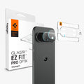 AGL11489 - Pixel 11 Pro XL Optik EZ Fit Lens Protector lens protector set with alignment tray positioned over the rear camera lenses.