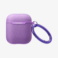 074CS27599 - Apple AirPods 1 / 2 Case Urban Fit in purple showing the front and carabiner