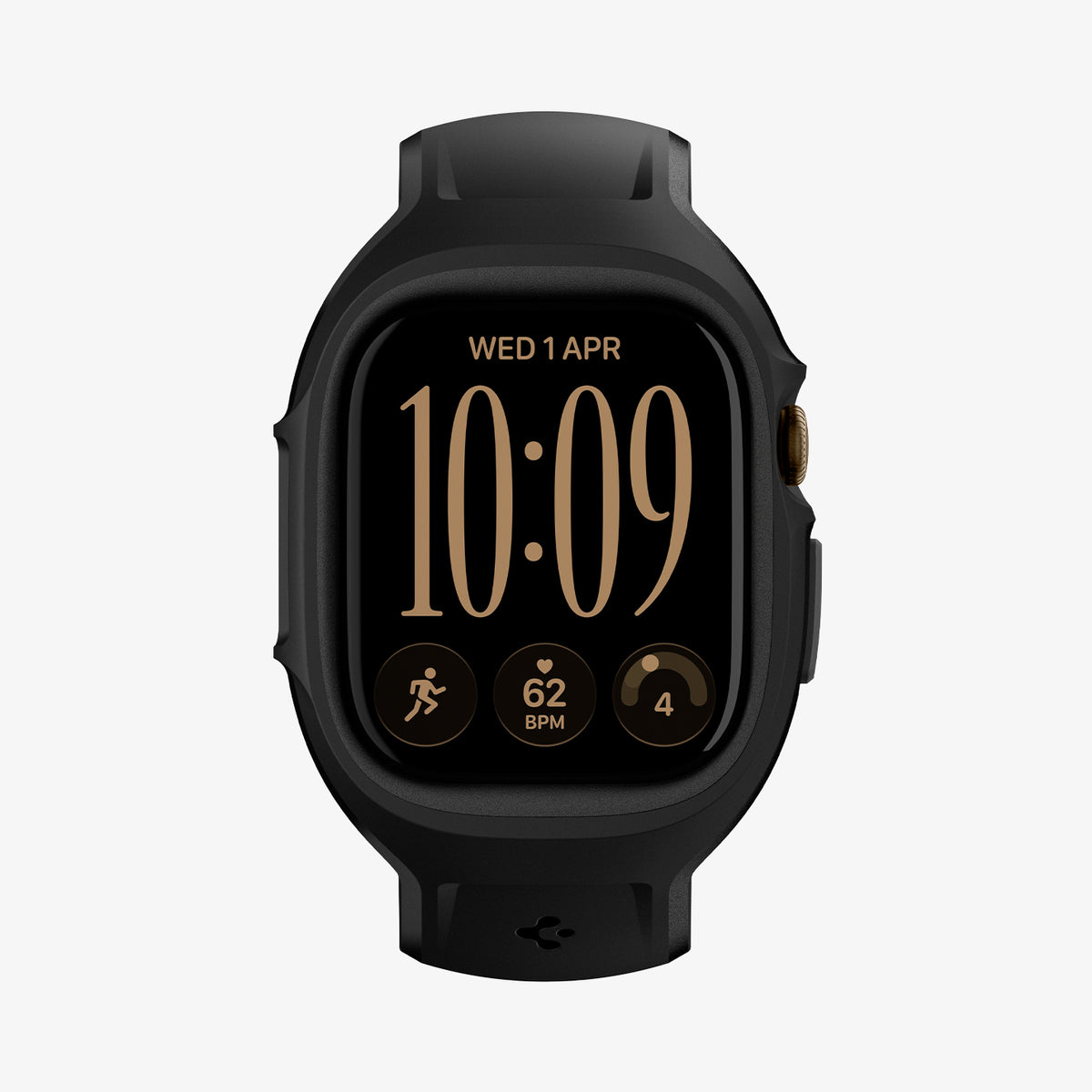 ACS11899 - Apple Watch 12 (46mm) Liquid Air Pro showing a front view of a smartwatch with an integrated protective case and band
