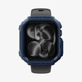 ACS11888 - Apple Watch Series 12 (46mm) Case Rugged Armor in Navy Blue showing a front view of the rugged protective case with raised edges and reinforced corner coverage