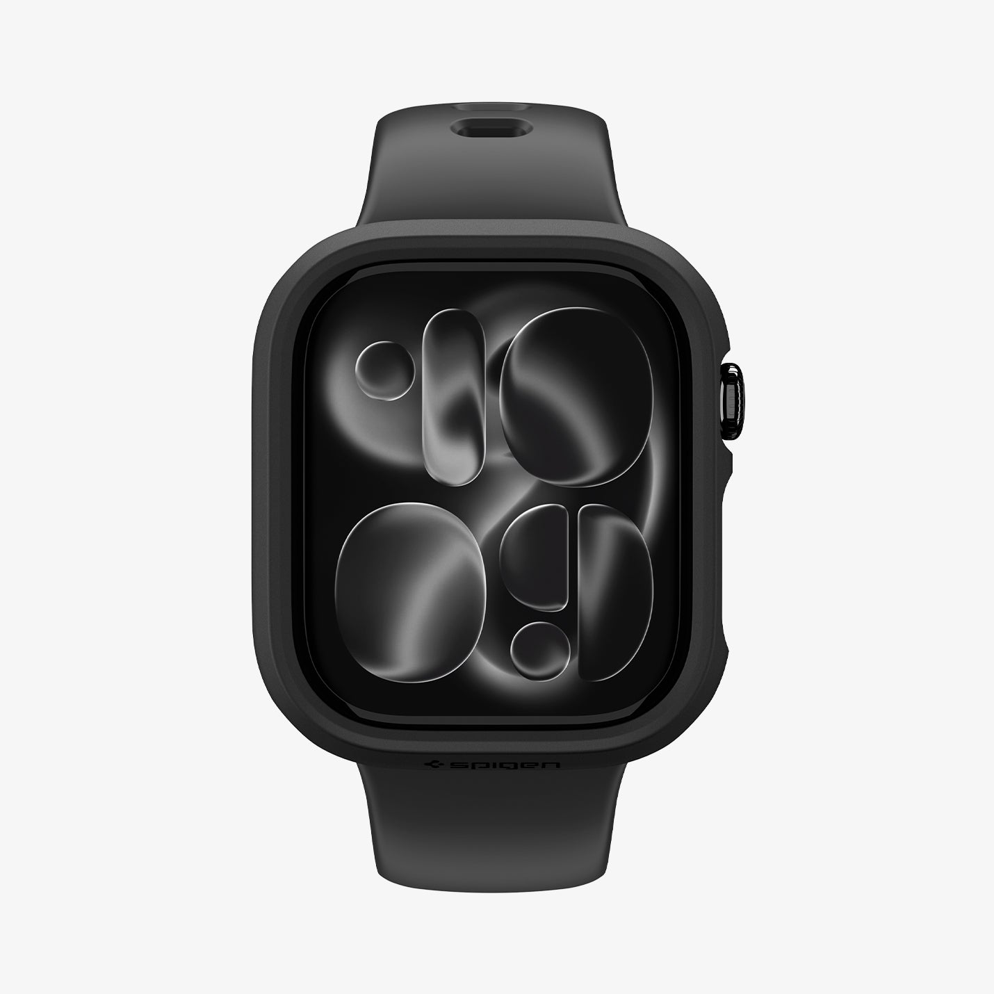 ACS11890 - Apple Watch Series 12(46mm) Case Thin Fit in Black showing a front view of the slim protective case with a form fitted profile