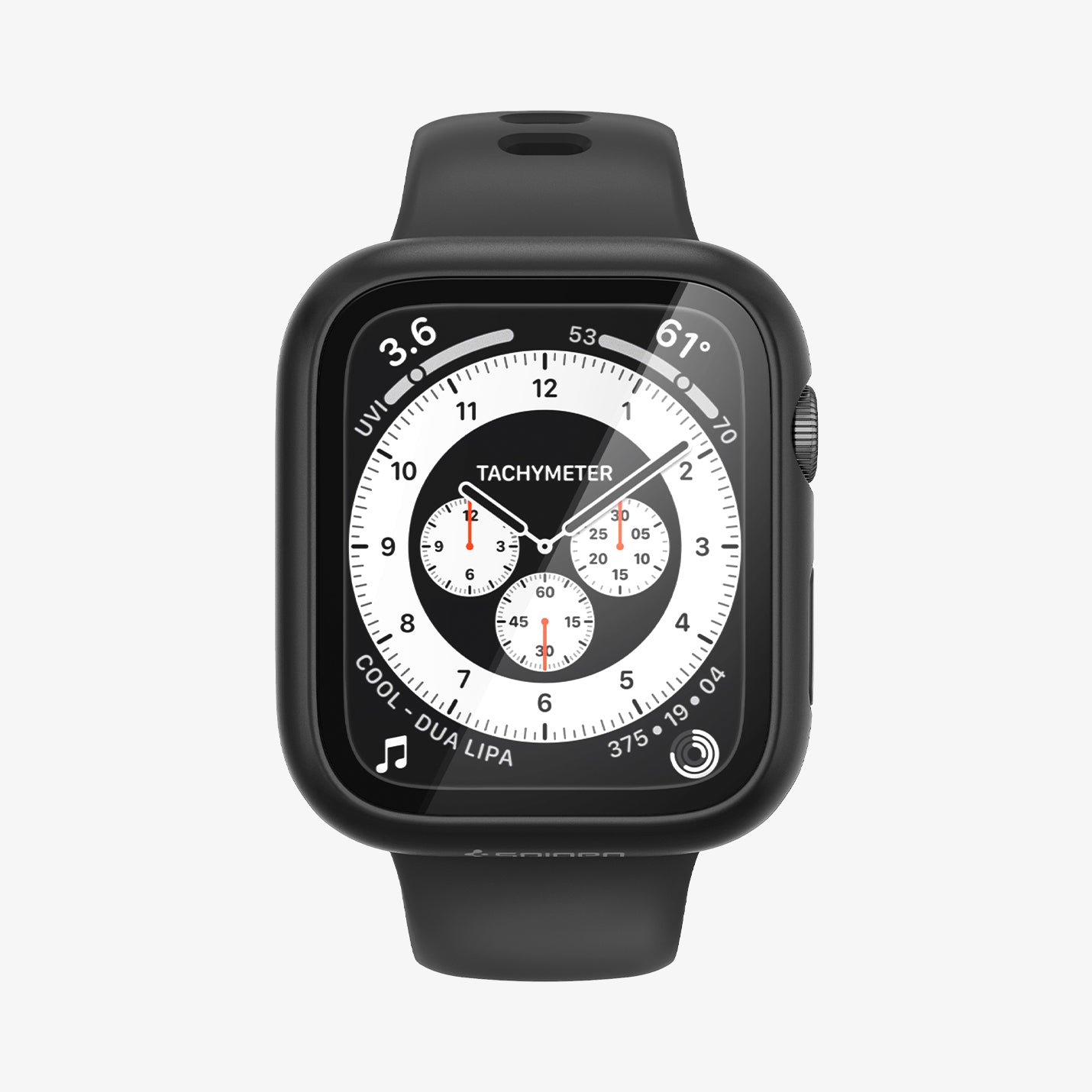 ACS11592 - Apple Watch Series Thin Fit 360 Apple Watch (44mm) in Black showing front