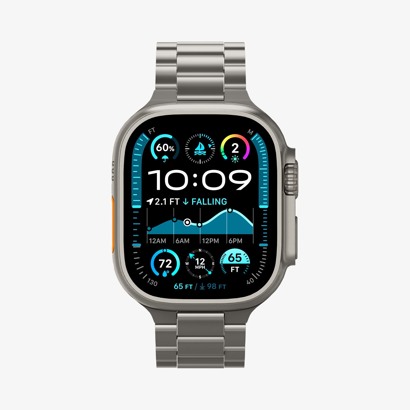 AMP09105 - Apple Watch Series - Modern Fit Titanium showing the front