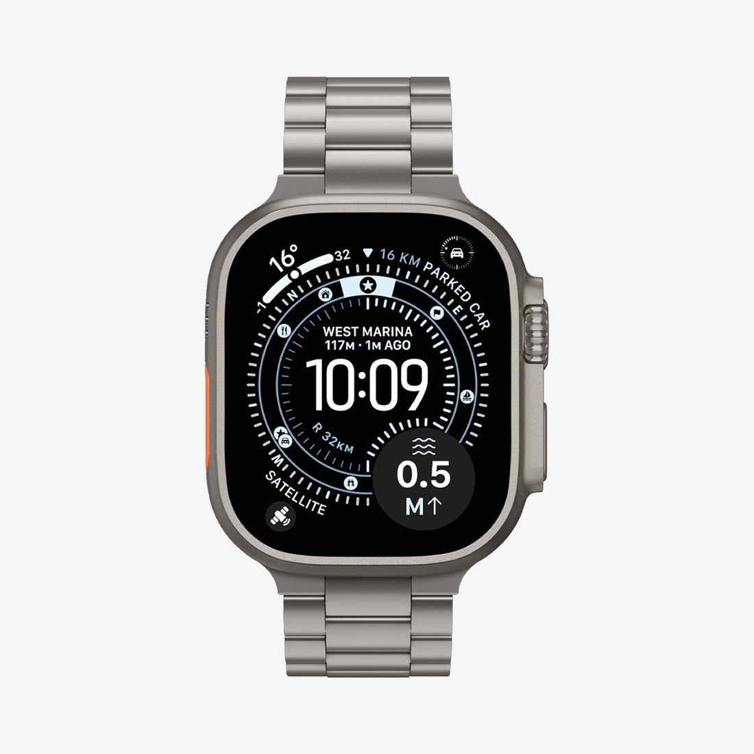 AMP09105 - Apple Watch Series - Modern Fit Titanium showing the front