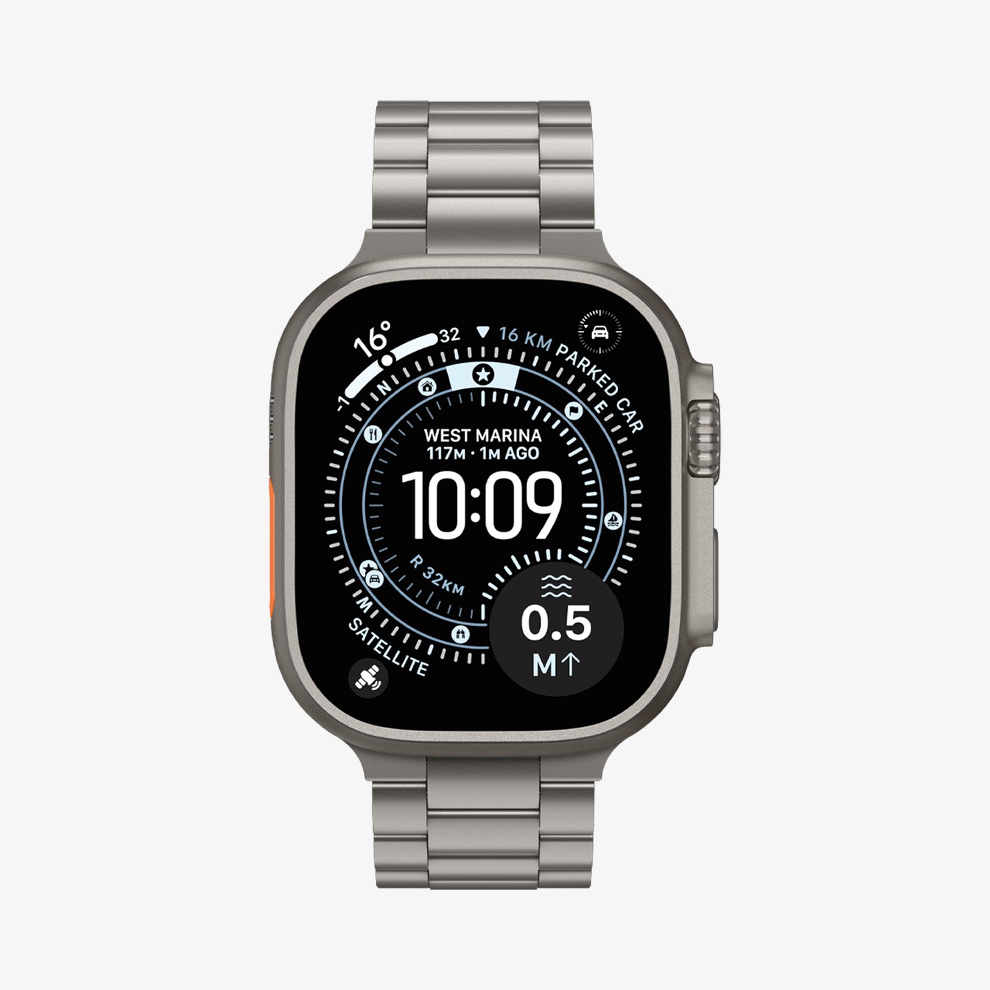 AMP09105 - Apple Watch Series - Modern Fit Titanium showing the front