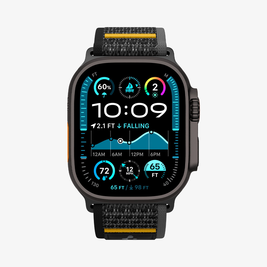 AMP09033 - Apple Watch 10 (46mm) Athlex Air in Active Black showing the front