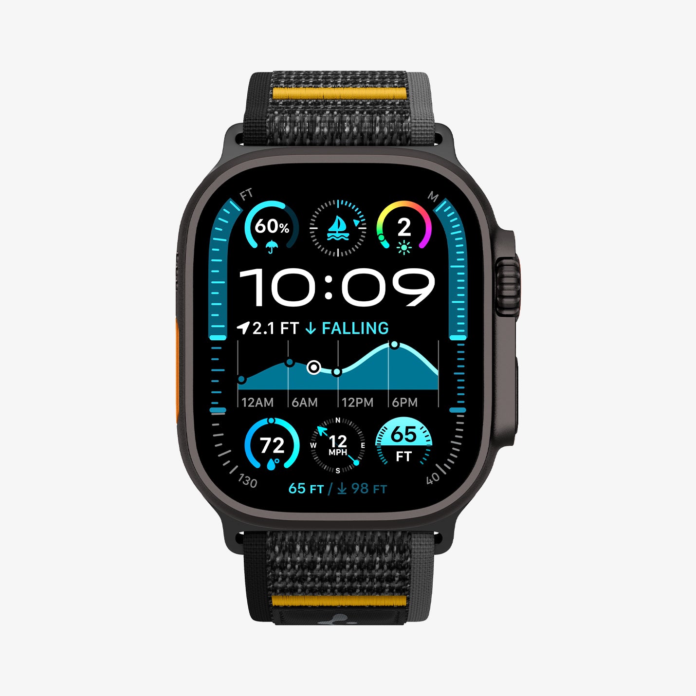 AMP09033 - Apple Watch 10 (46mm) Athlex Air in Active Black showing the front
