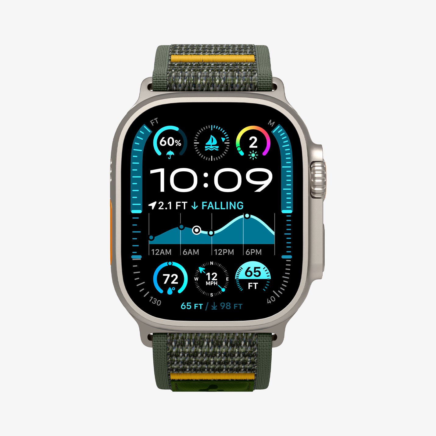 AMP09035 - Apple Watch 10 (46mm) Athlex Air in Active Green showing the front