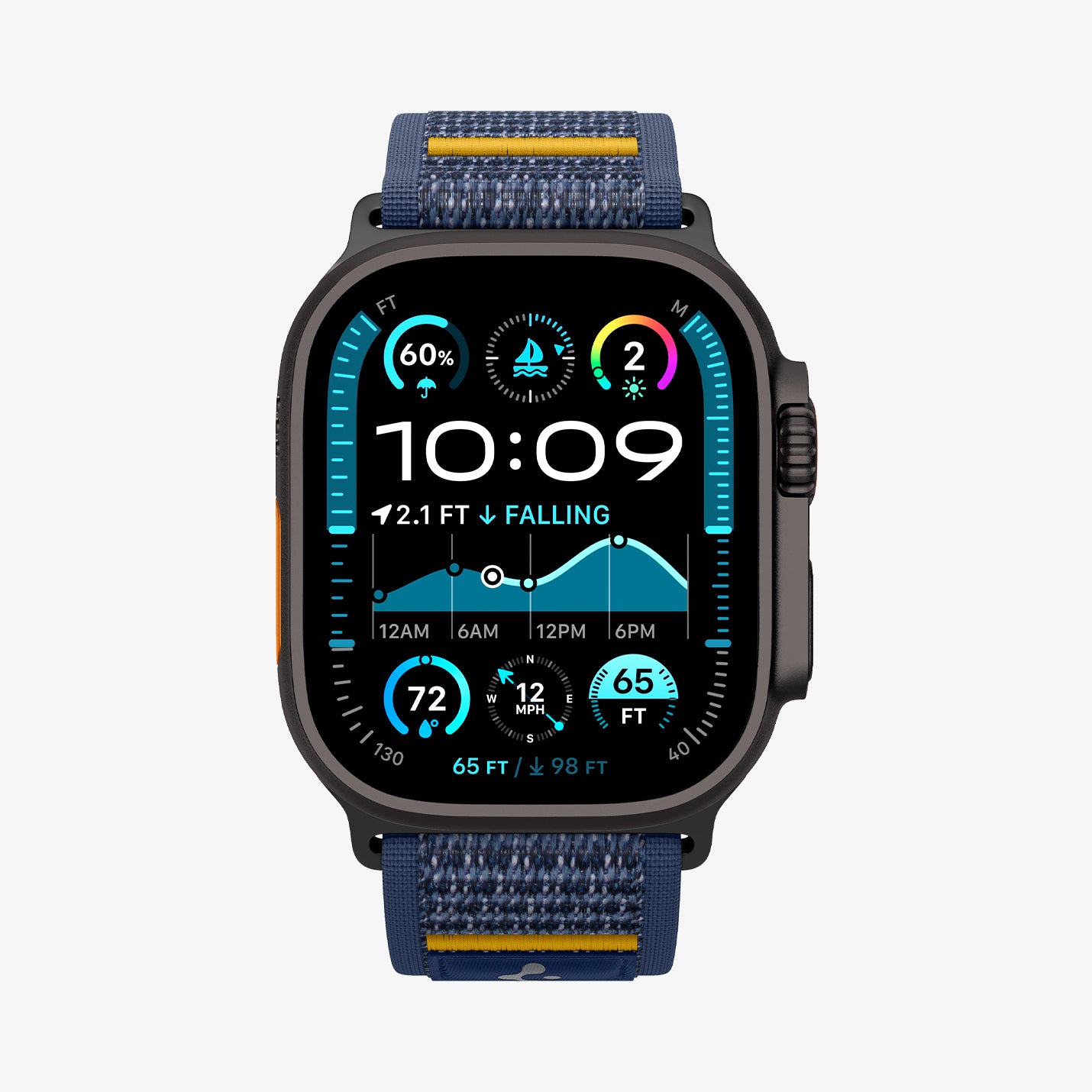AMP09036 - Apple Watch 10 (46mm) Athlex Air in Active Navy showing the front
