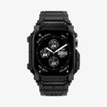 ACS08591 - Apple Watch 10 (42mm) Case Rugged Armor Pro in Matte Black showing the front and partial sides