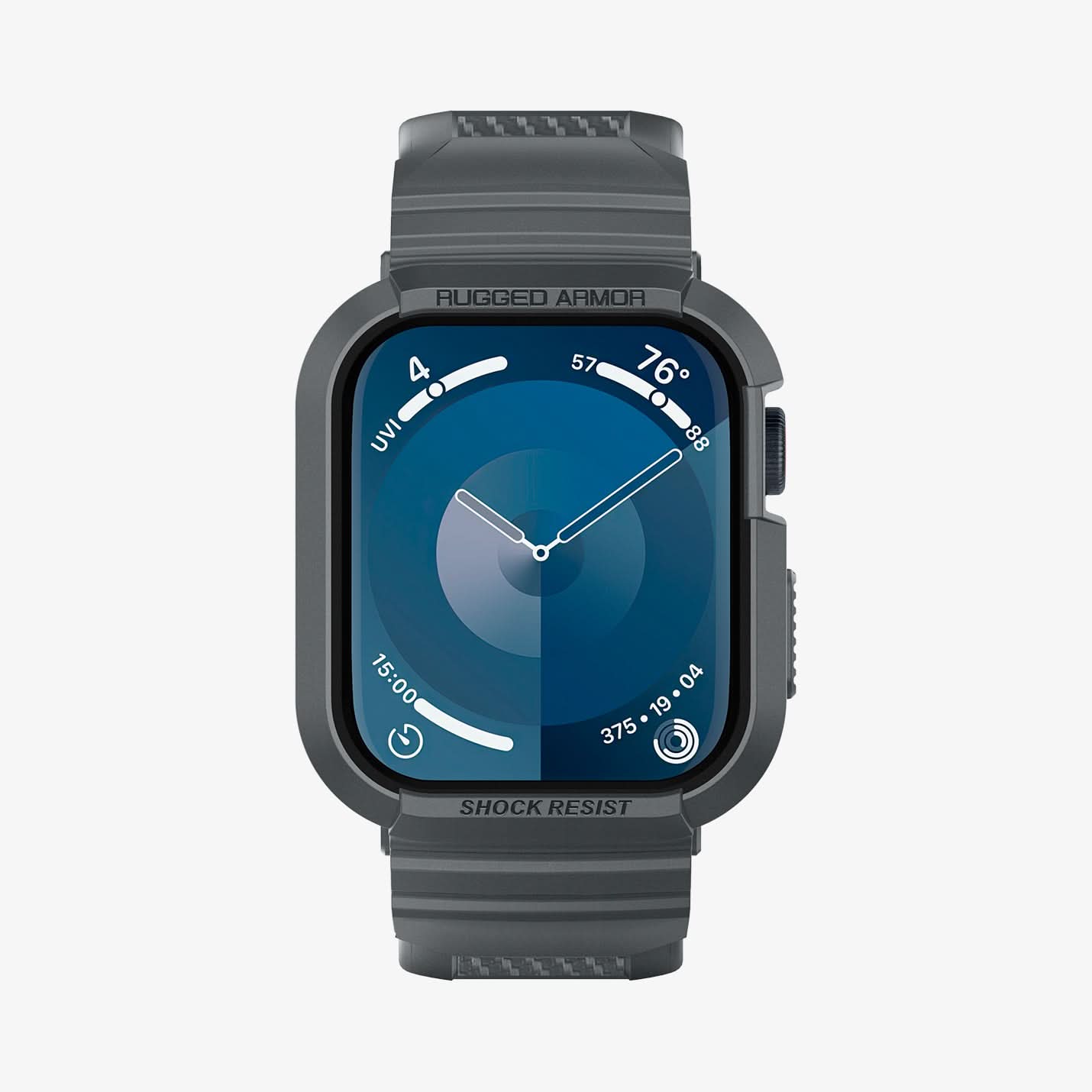ACS07387 - Apple Watch (45mm) Rugged Armor Pro in Dark Gray showing the front