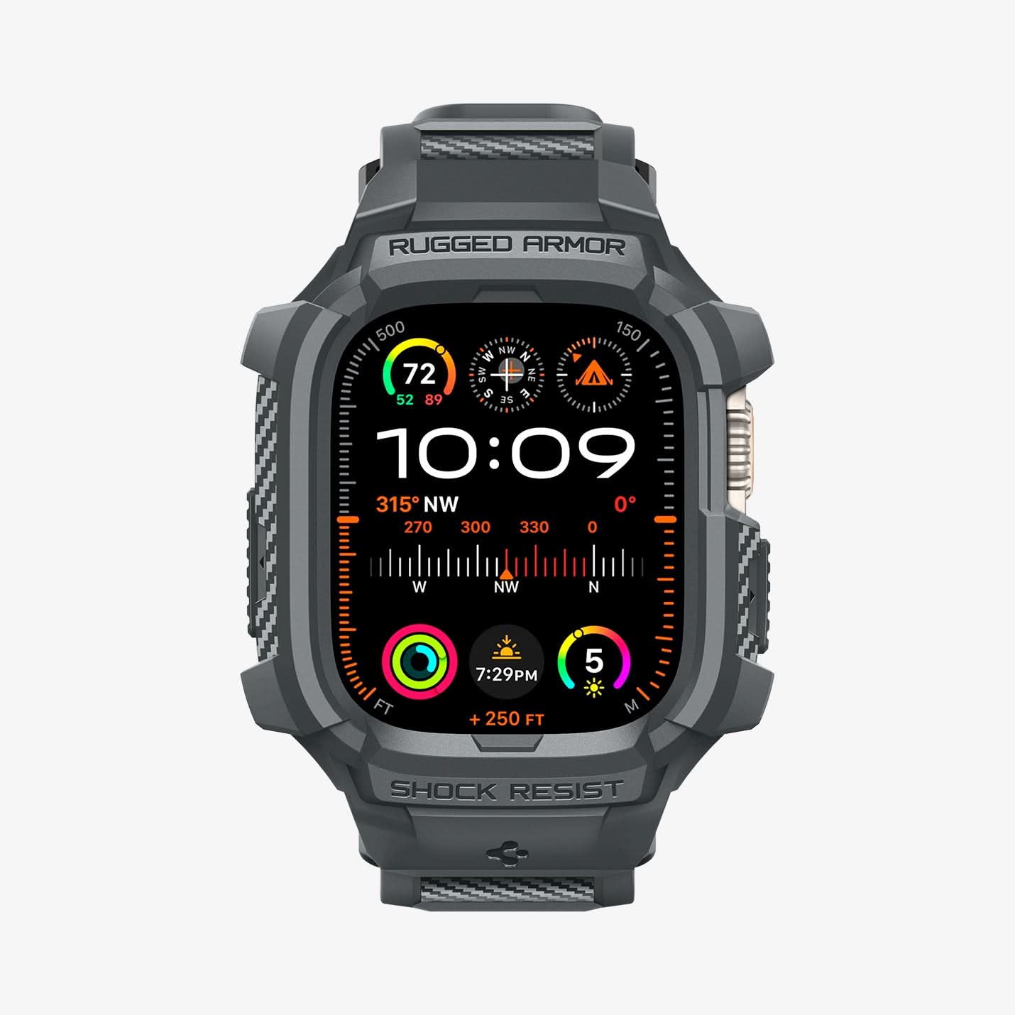 ACS07390 - Apple Watch (49mm) Rugged Armor Pro in Dark Gray showing the front