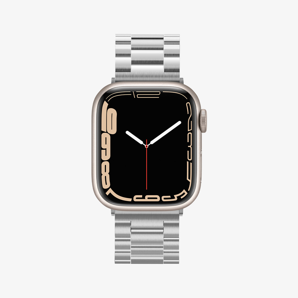 062MP25404 - Apple Watch Ultra 3/2/Ultra 49mm, Series 11/10 46mm, 9/8/7 45mm, SE3/SE2/SE/6/5/4 44mm, 3/2/1 42mm Modern Fit  Silver showing front