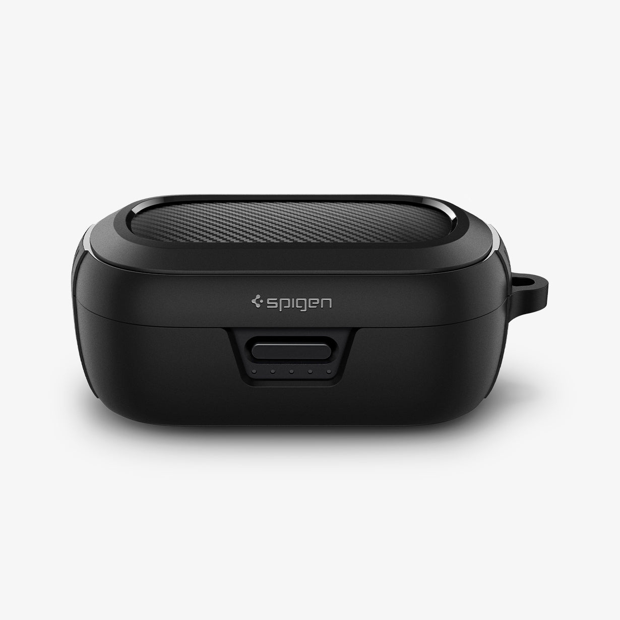 ASD02487 - Bose Earbuds Quiet Comfort Case Rugged Armor in black showing the bottom and partial front