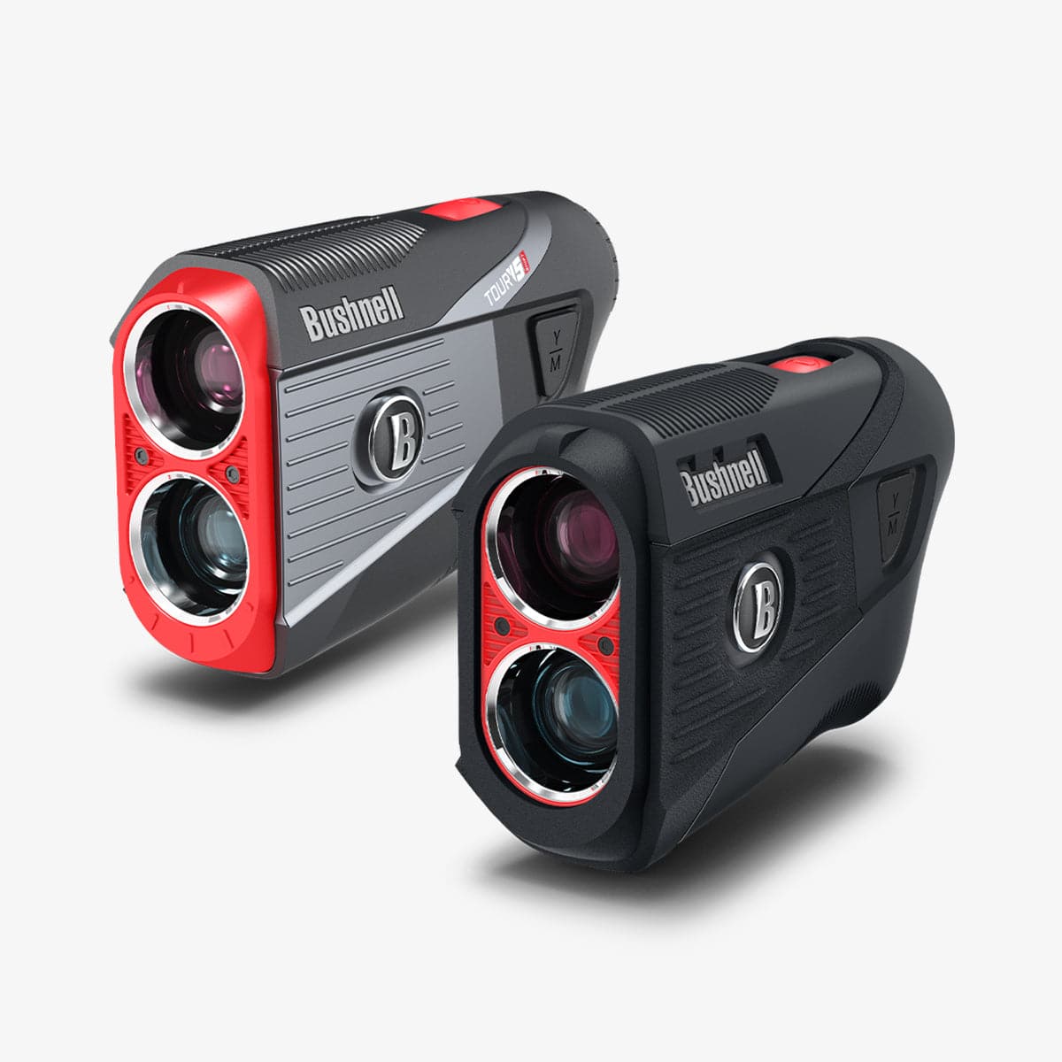 AHP02928 - Bushnell Tour V5 Shift Rangefinder Case in charcoal showing the front, back and sides