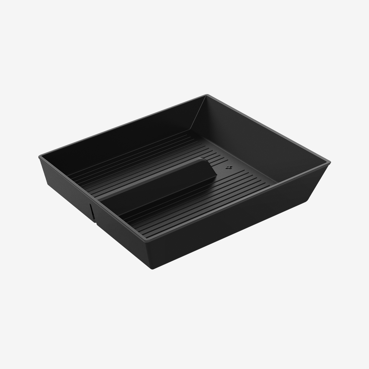 ACP07810 - Tesla Cybertruck Center Console Organizer Tray CO220B in Black showing the inner and sides