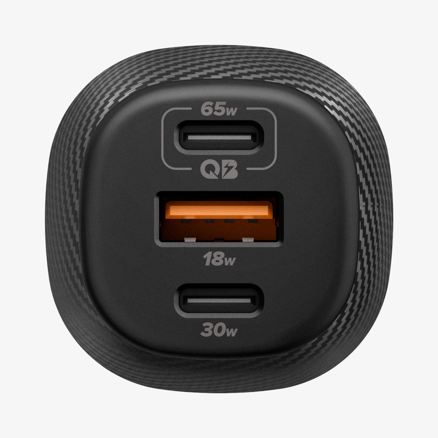 ACP09543 - ArcStation™ Essential 113W USB C Fast Car Charger | EV1133 showing a close-up of the charger's three ports and wattage labels