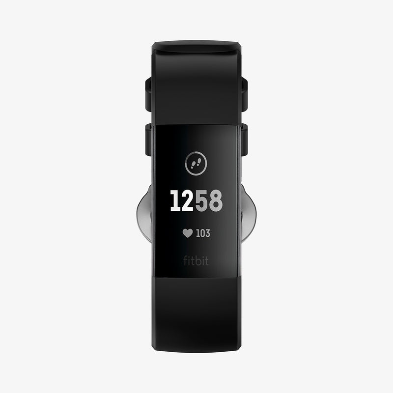 N05MP26020 - Fitbit Series Band Silicone Fit in black showing the front