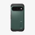 ACS11864 - Pixel 11 Pro XL Tough Armor (Mag Fit) Abyss Green case featuring a built in kickstand, raised camera surround, and precise camera cutout.