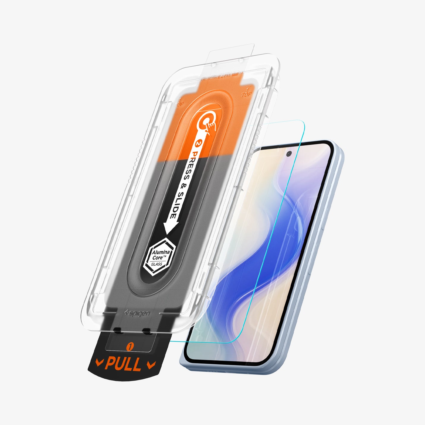 AGL09665 - Pixel 10 Pro Fold Screen Protector EZ Fit Pro GLAS.tR showing the device and ez fit tray