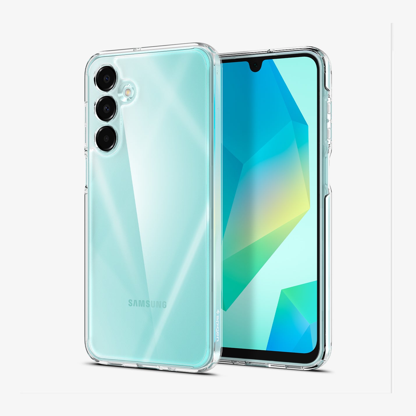 ACS08890 - Galaxy A16 5G Case Ultra Hybrid in Crystal Clear showing the back, partial front and sides