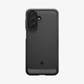 ACS11312 - Galaxy A27 5G Rugged Armor showing Galaxy A27 5G Rugged Armor case with a textured back, carbon fiber accents, and raised camera protection