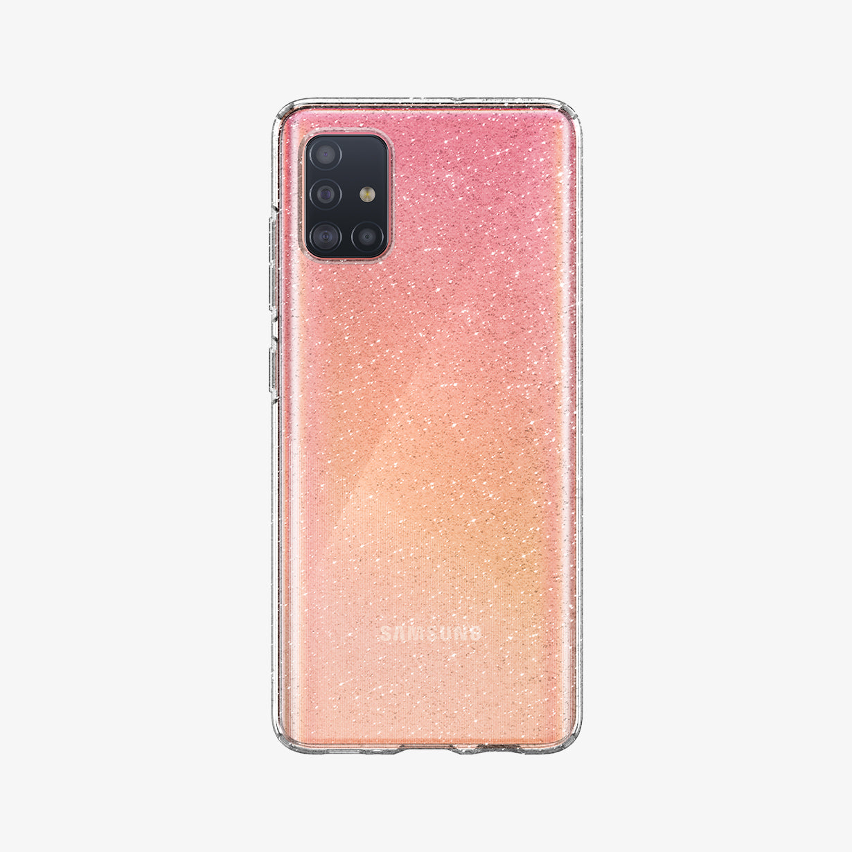 ACS00932 - Galaxy A51 Case Liquid Crystal Glitter in Crystal Quartz showing the back