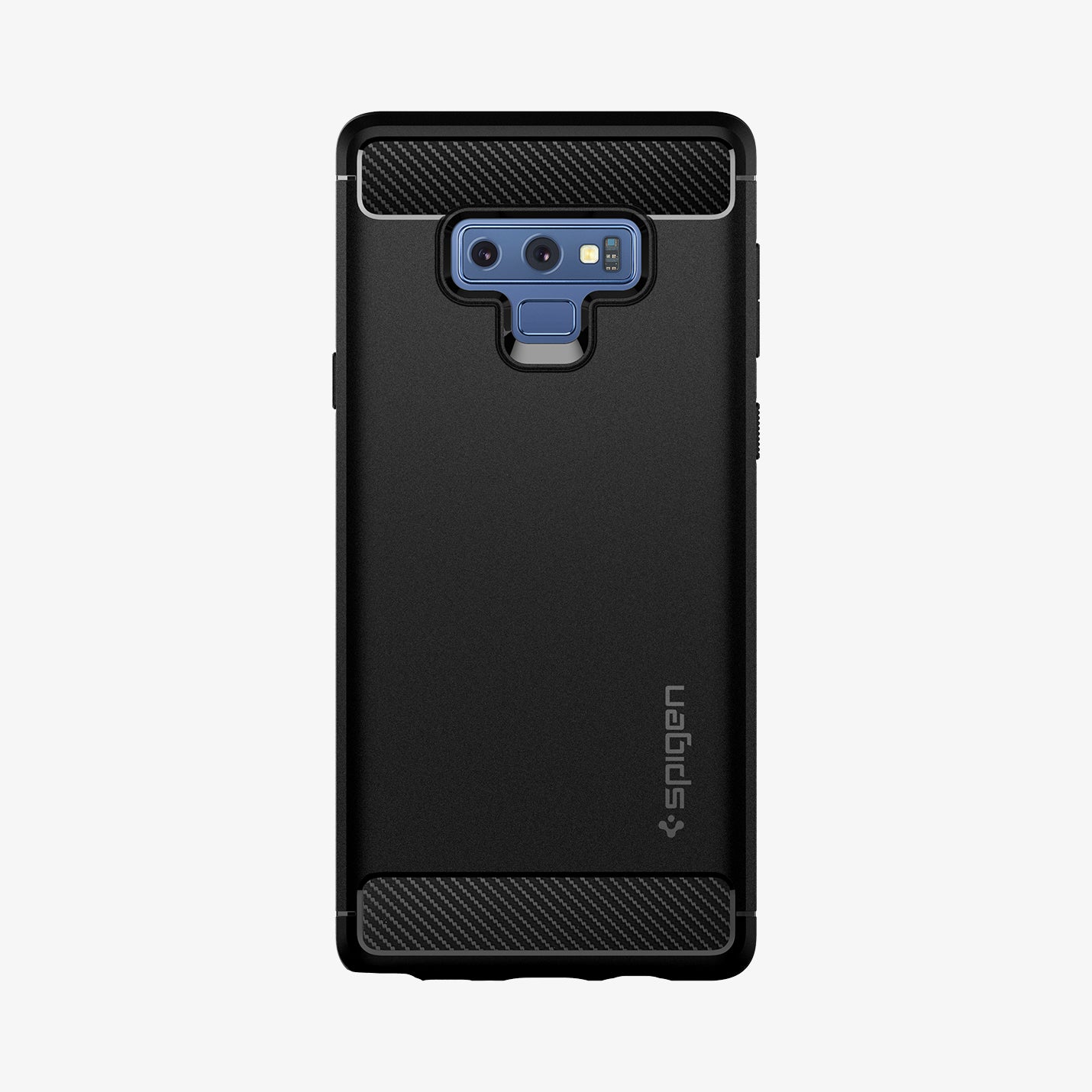 599CS24572 - Galaxy Note 9 Case Rugged Armor in matte black showing the back