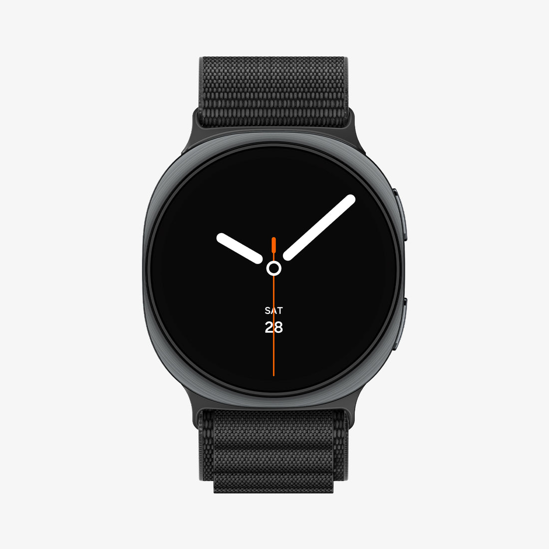 AMP11607 - Galaxy Watch 9 Series WBF1 showing Galaxy Watch 9 watch front with woven nylon adventure band close-up