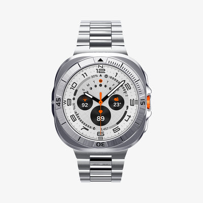 ACS08828 - Watch Ultra (47mm) Case Bezel Tune Pro in Silver showing the front and sides