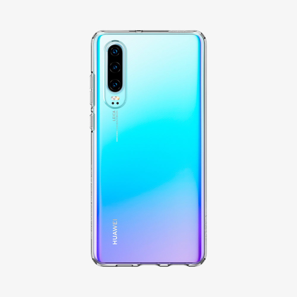 L38CS25736 - Huawei P30 Case Liquid Crystal in crystal clear showing the back