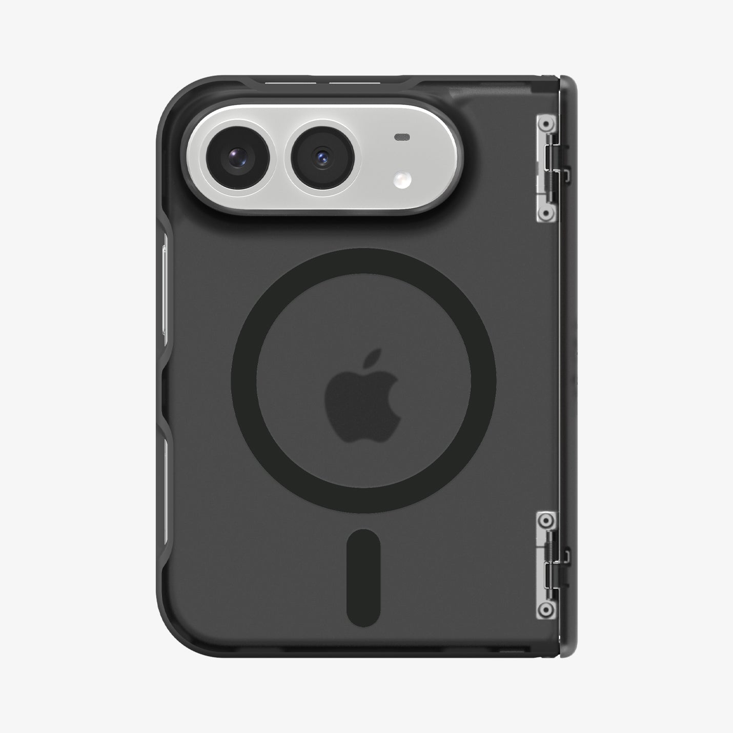 ACS11689 - iPhone Duo Ultra Hybrid Pro (Mag Fit) in Frost Black showing the rear case with a magnetic ring and raised camera protection