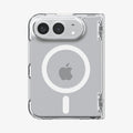 ACS11688 - iPhone Duo Ultra Hybrid Pro (Mag Fit) in Clear White showing the rear case with a magnetic ring and raised camera protection