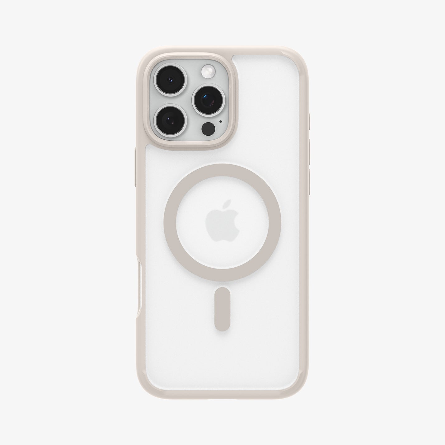 ACS08138 - iPhone 16 Pro Case Ultra Hybrid (MagFit) in Frost Natural Titanium showing the back