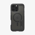 ACS08502 - iPhone 16 Pro Max Case Tough Armor AI (MagFit) in Frost Black showing the back