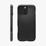 ACS08503 - iPhone 16 Pro Max Case Tough Armor T AI (MagFit) in Black showing the back and side