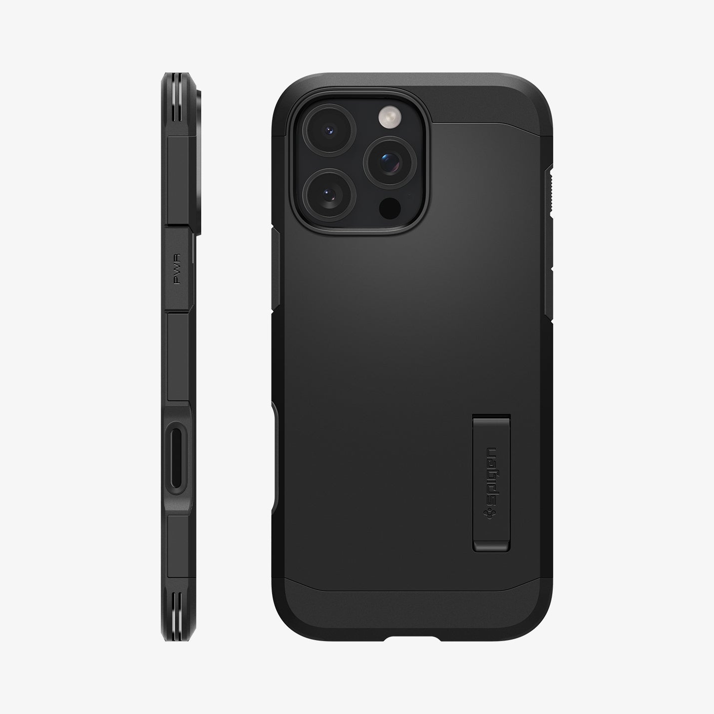 ACS08510 - iPhone 16 Pro Case Tough Armor T AI (MagFit) in Black showing the back and side