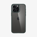 ACS06574 - iPhone 15 Pro Max Case Ultra Hybrid in abyss green showing the back