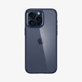 ACS06573 - iPhone 15 Pro Max Case Ultra Hybrid in navy blue showing the back