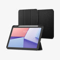 ACS07754 - iPad Air 10.9-inch (2022) Case Urban Fit in Black showing the 
front with stylus pen attached, partial front and partial back
