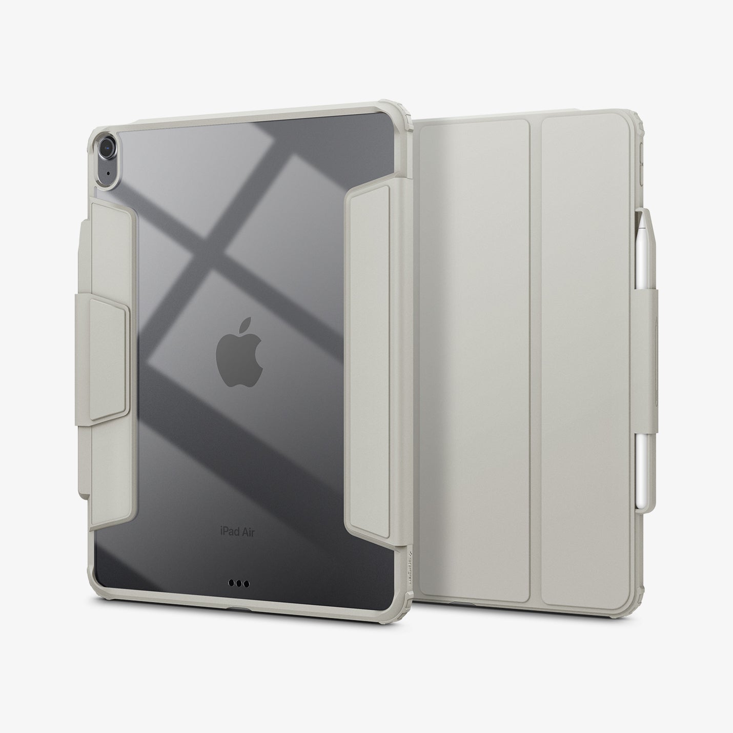ACS07677 - iPad Air 12.9-inch Case Air Skin Pro in Gray showing the back, front and partial sides