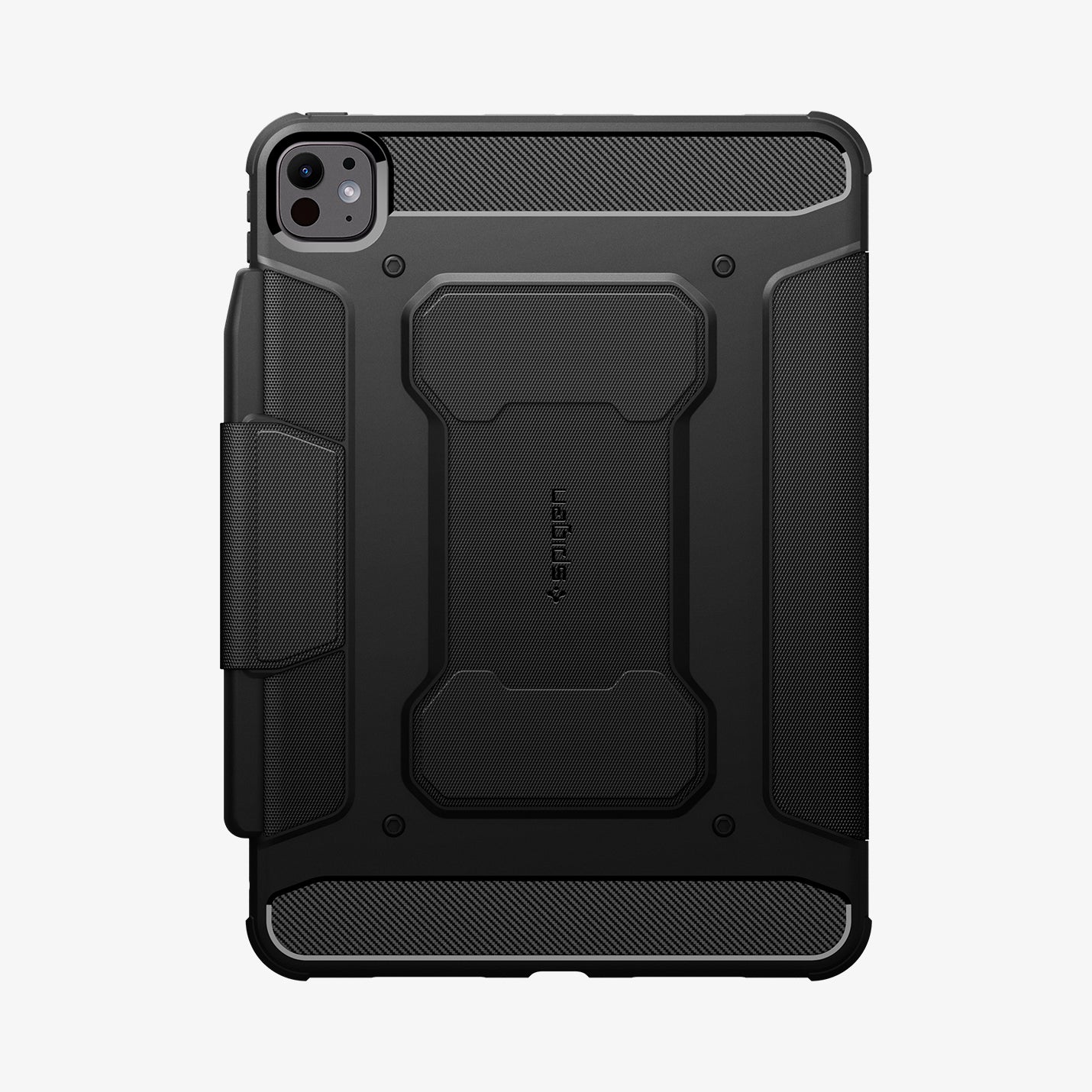 ACS07017 - iPad Pro 11-inch Case Rugged Armor Pro in Black showing the back in portrait position