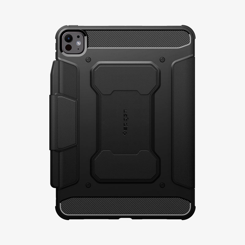 ACS07017 - iPad Pro 11-inch Case Rugged Armor Pro in Black showing the back in portrait position