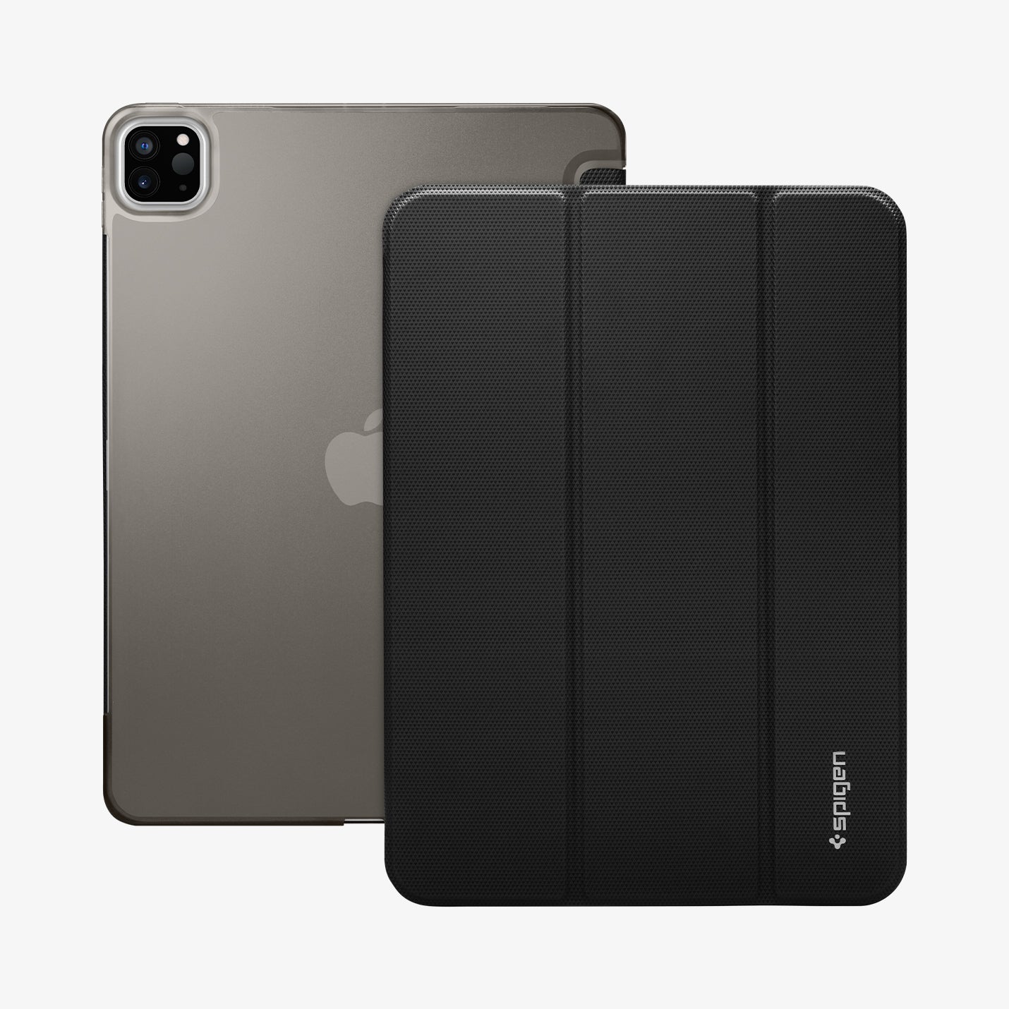 ACS05466 - iPad Pro 11" (2022/2021/2020/2018) Case Liquid Air Folio in black showing the back and front