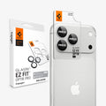 AGL12046 - iPhone 18 Pro Max / iPhone 18 Pro Optik Pro EZ Fit Lens Protector in Silver showing a camera lens protector with an alignment tray and retail packaging.