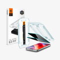 AGL12023 - iPhone 18 Pro GLAS.tR EZ Fit | Privacy showing a screen protector, installation tray, and retail packaging.