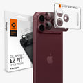 AGL12036 - iPhone 18 Pro Optik Pro XL EZ Fit Lens Protector in Dark Cherry showing a camera lens protector with an alignment tray and retail packaging.
