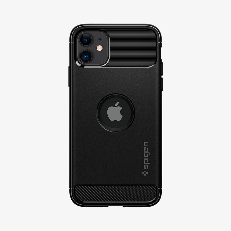 076CS27183 - iPhone 11 Case Rugged Armor in Matte Black showing the back