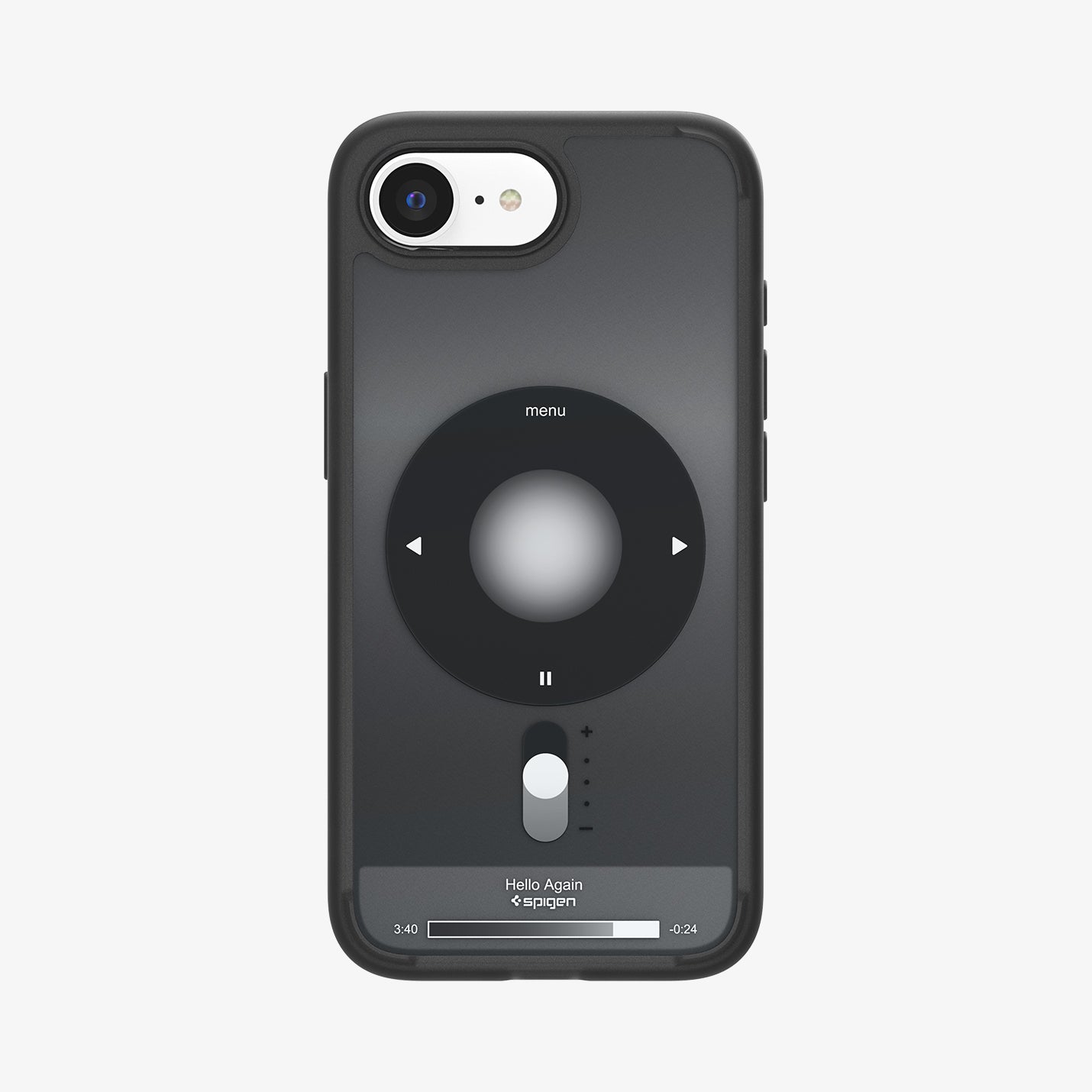 ACS09146 - iPhone 16e Case Ultra Hybrid Classic (MagFit) in Classic Black showing the back